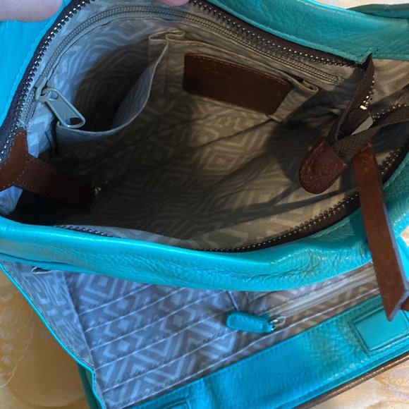 Brighton Shiloh leather cross body bag in jade - Picture 10 of 14